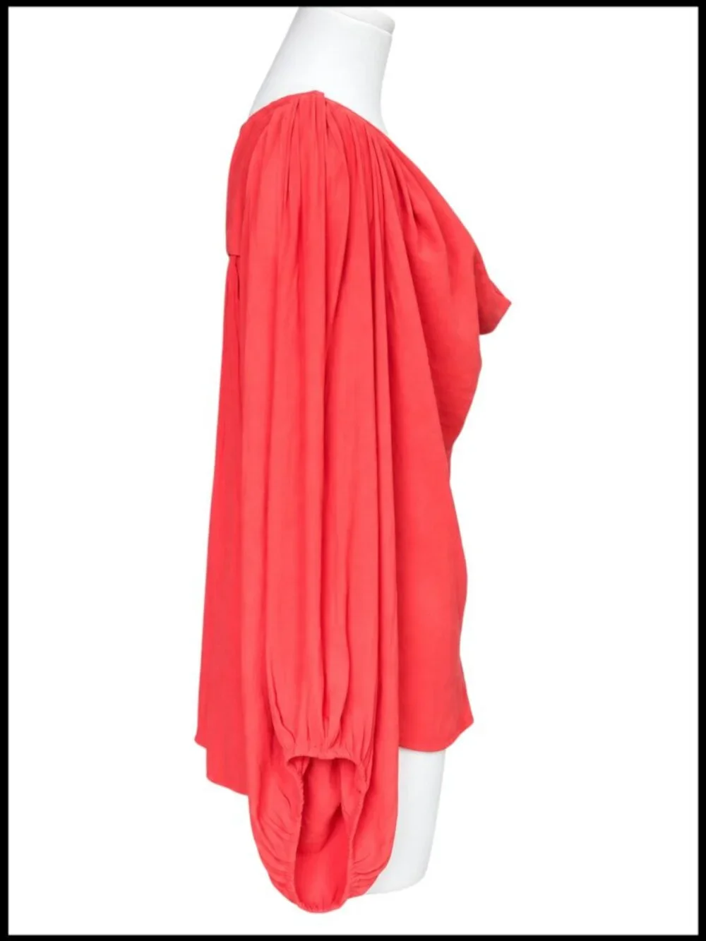 Free People Cowling Around Blouse Coral Orange Cowl Neck S